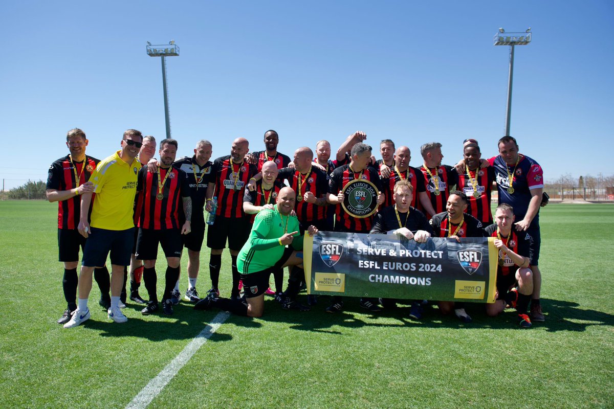 West Midlands Police Vets have been crowned the <a href="/serveandprotect/">Serve & Protect</a> ESFL European Veteran Champions of 2024🏆⚽️

West Midlands Police Vets 1-0 Durham Police Vets. 

Congratulations to West Midlands Police Vets 👏👏