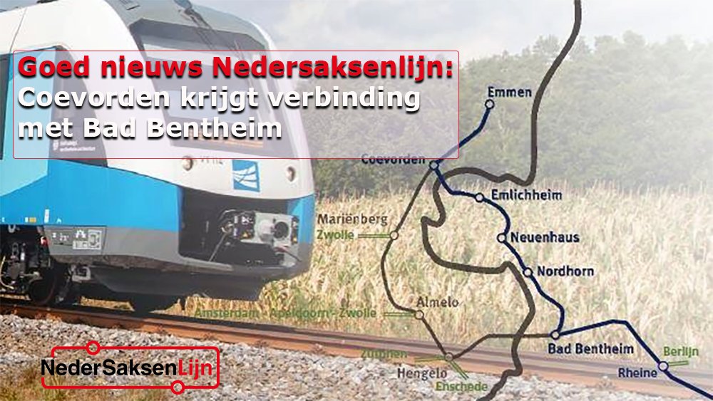 𝐍𝐢𝐞𝐮𝐰𝐞 𝐯𝐞𝐫𝐛𝐢𝐧𝐝𝐢𝐧𝐠 𝐮𝐢𝐭 𝐃𝐮𝐢𝐭𝐬𝐥𝐚𝐧𝐝 𝐛𝐢𝐣 𝐂𝐨𝐞𝐯𝐨𝐫𝐝𝐞𝐧 𝐬𝐥𝐮𝐢𝐭 𝐚𝐚𝐧 𝐨𝐩 𝐝𝐞 𝐍𝐞𝐝𝐞𝐫𝐬𝐚𝐤𝐬𝐞𝐧𝐥𝐢𝐣𝐧 Coevorden en de Nedersaksenlijn krijgt een aansluiting op spoor in Duitsland. Lees meer: t.ly/F7xKA #nedersaksenlijn