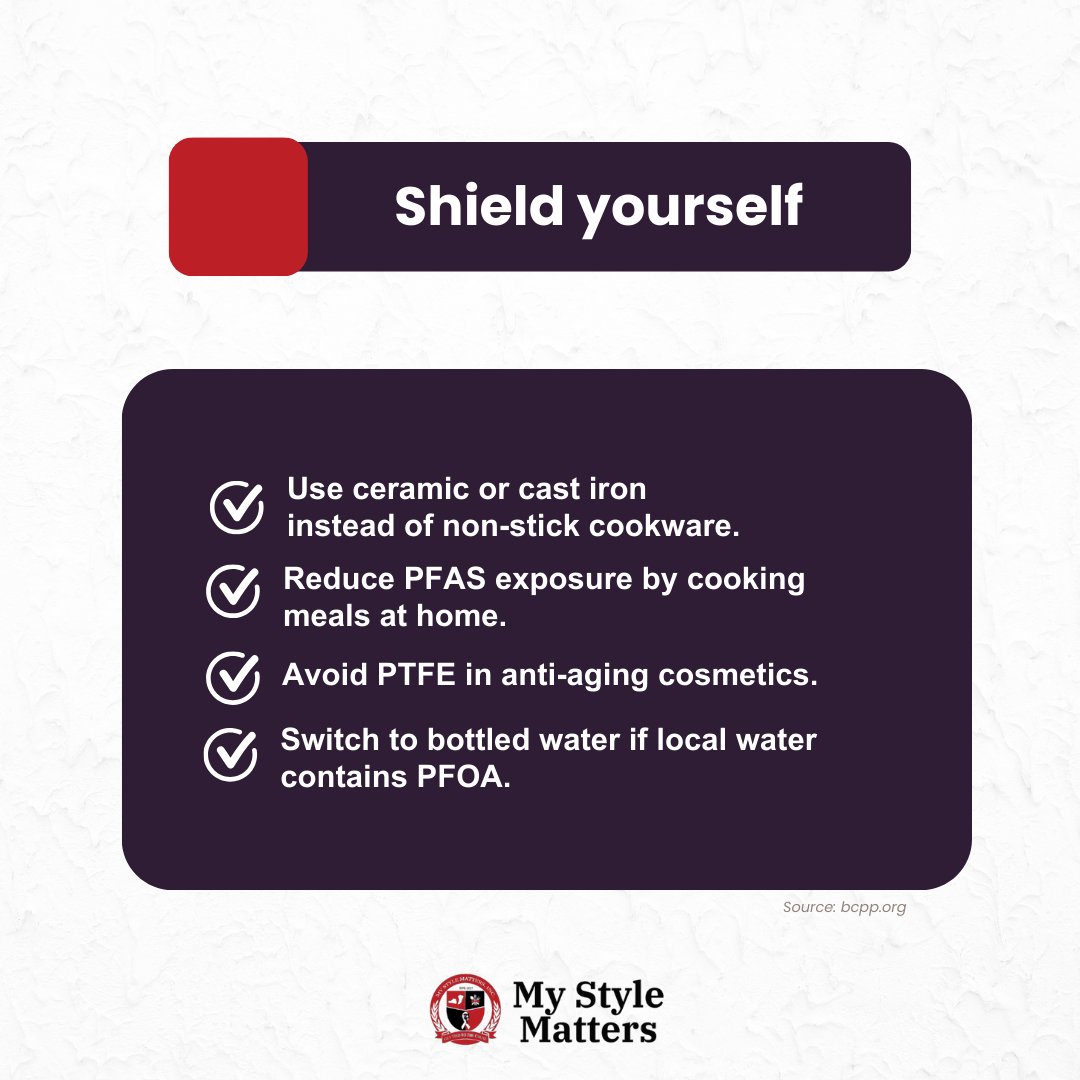 Exposure to PFOA, a PFAS 'Forever Chemical,' is linked to endocrine disruption and increased breast cancer risk. Minimize exposure. Follow for non-toxic tips: mystylematters.org #PFASAwareness #BreastCancerRisk