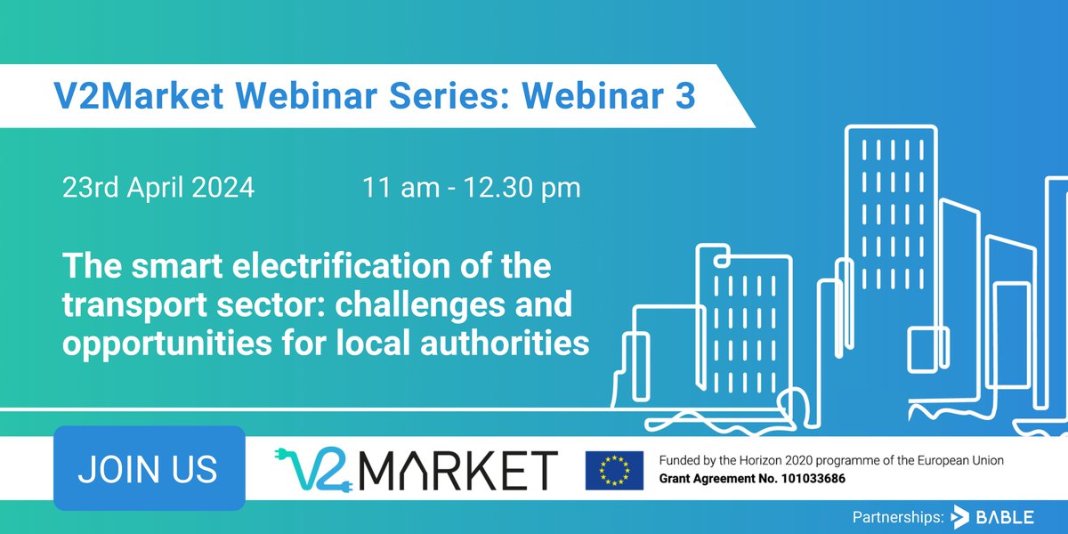 Did you miss yesterday's webinar with @V2Market on the #SmartElectrification of the transport sector and the challenges and opportunities for local authorities❔ Check out the recording: 🎦youtube.com/watch?v=Nifarv… The previous webinars: shorturl.at/juxyB 🤝 @BABLEconnect