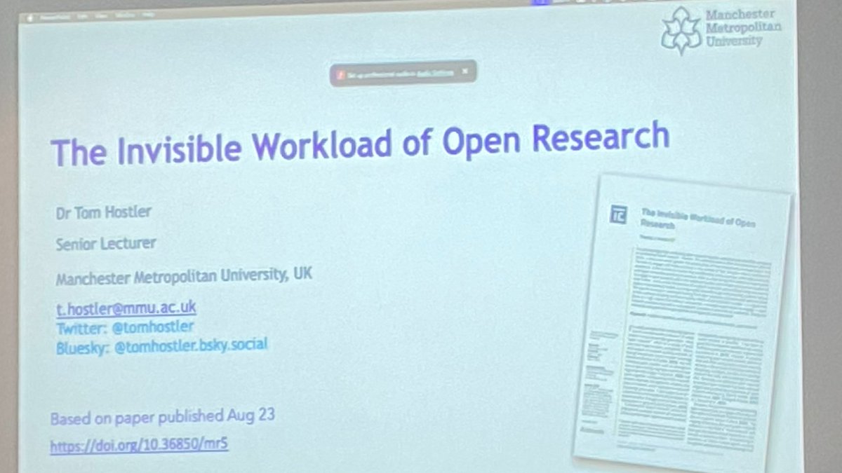 @gabe_the_strain @Tatjana_Kec Fresh off paternity leave, @tomhostler reflects on the invisible workload of Open Research. #UoMORC24 #OpeningUpResearch