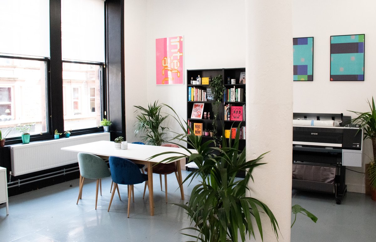 Desk Available at our studio in Glasgow's South Block. - £200 per Month 

- 24h Key Access 
- Friendly Studio dog called Bob! 
- Meeting Area 
- Opportunity for Collaboration 
- Supportive Working Environment 

Message to view the space and come in for a chat!