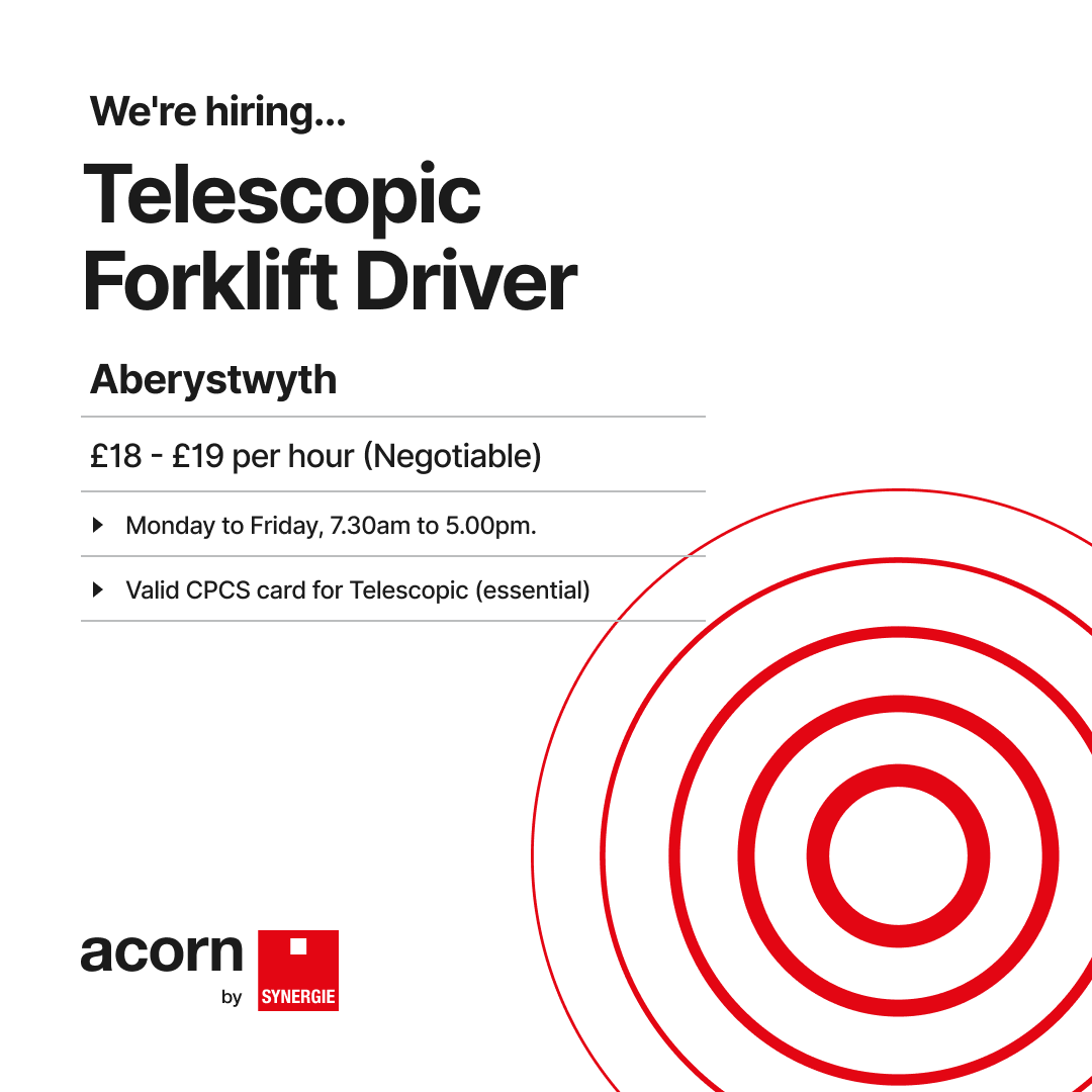 acorn_trades's tweet photo. Telescopic Forklift Driver wanted for a huge commercial project in #Aberystwyth! 

Valid CPCS card, previous experience &amp; full PPE required. Long-term work with negotiable rates available. 

Apply online https://t.co/YF3HV650vm or call us today at 01633 760 148. https://t.co/Ma9WWaKkdc