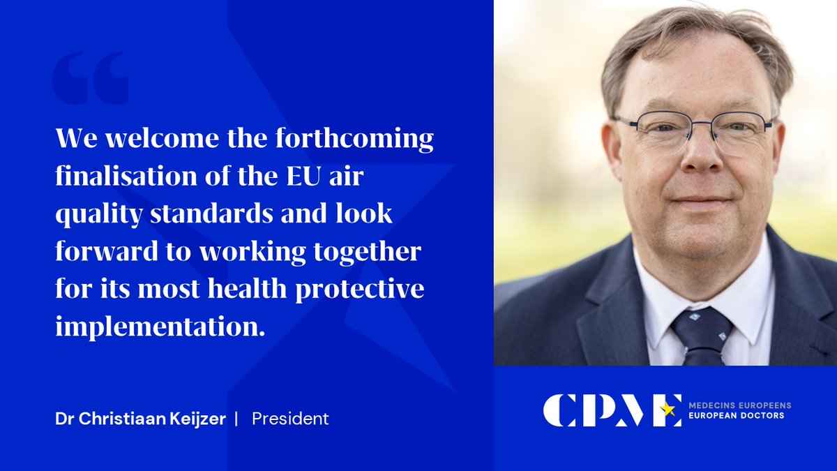 GREAT NEWS! 👏 Today, @Europarl_EN voted in favour of the trilogue deal on the EU Ambient #AirQuality Directive revision.🌍 Read our reaction 👉👉 cpme.eu/news/the-eu-he… #CleanAir4Health #AirPollution #AAQD