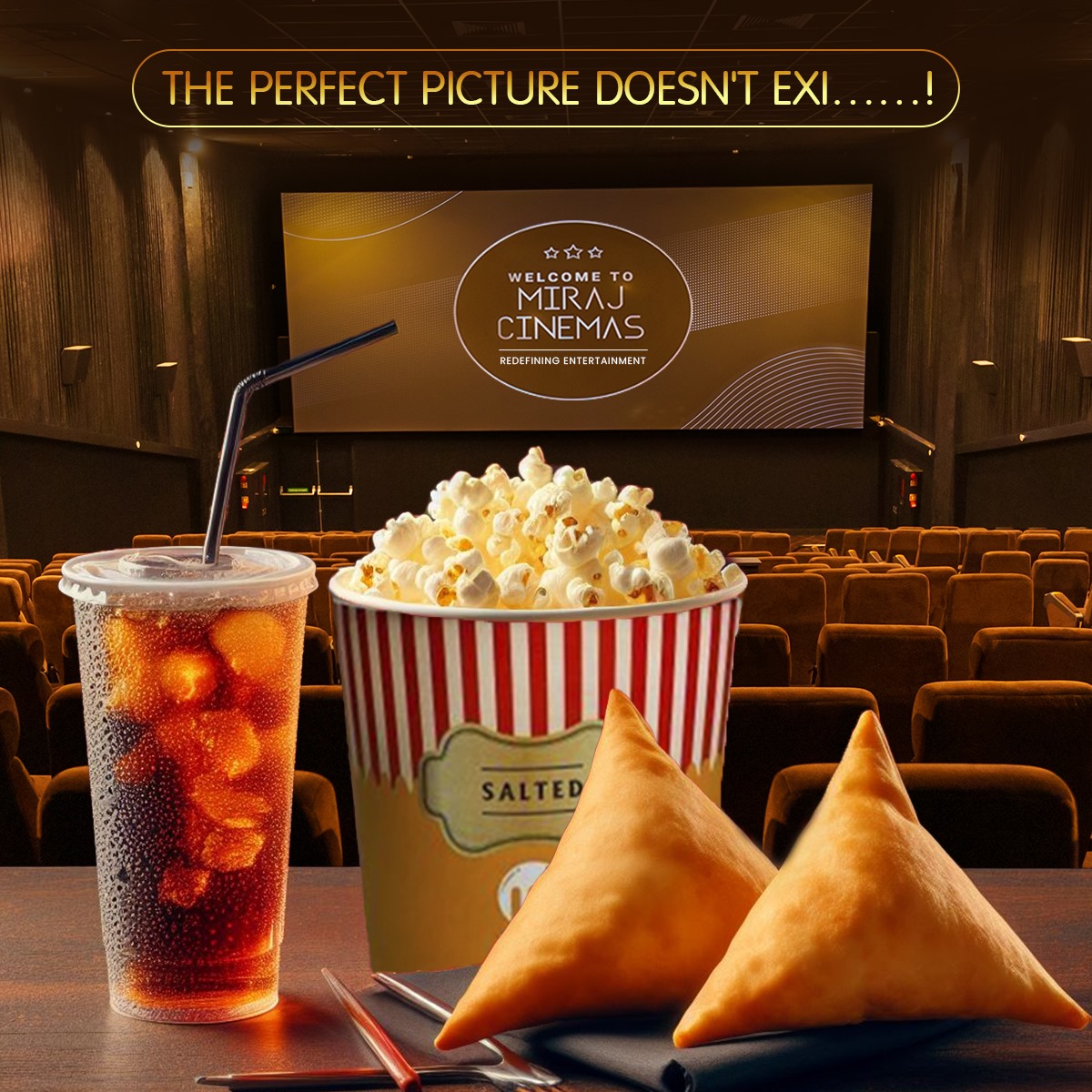 MirajCinemas's tweet photo. They say the perfect picture doesn't exist, but we've got something that comes close! 📽✨ At Miraj Cinemas, enjoy a stunning view of the big screen while indulging in our delicious snacks. Get ready for the ultimate movie experience 🍿🎬
.
#MirajCinemas #PerfectPicture #MovieNight #SnacksAndCinema #MirajMovies #BigScreenMagic #Coke #Popcorn #Samosa #PerfectCombo