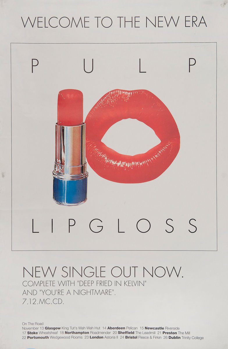 Feeling very old when a customer asks for a date appropriate poster for a 30th birthday present (1994) and I realise that Pulp was around when today's adults were born