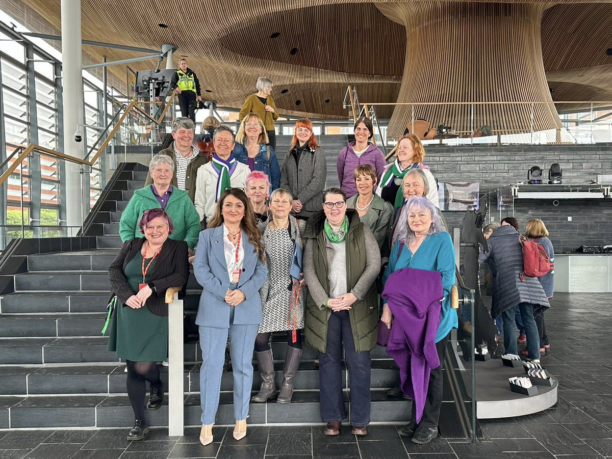 Thank you/diolch to all the women who came to support @WomensRightsNet @WRNWales as I gave evidence at the #Senedd today. 

Including representatives of @MerchedCymru, @LabWomenDec, @LGBAllies_Cymru and @WDI_UK 👏

Your presence made the difference! Women will be heard 💚🤍💜