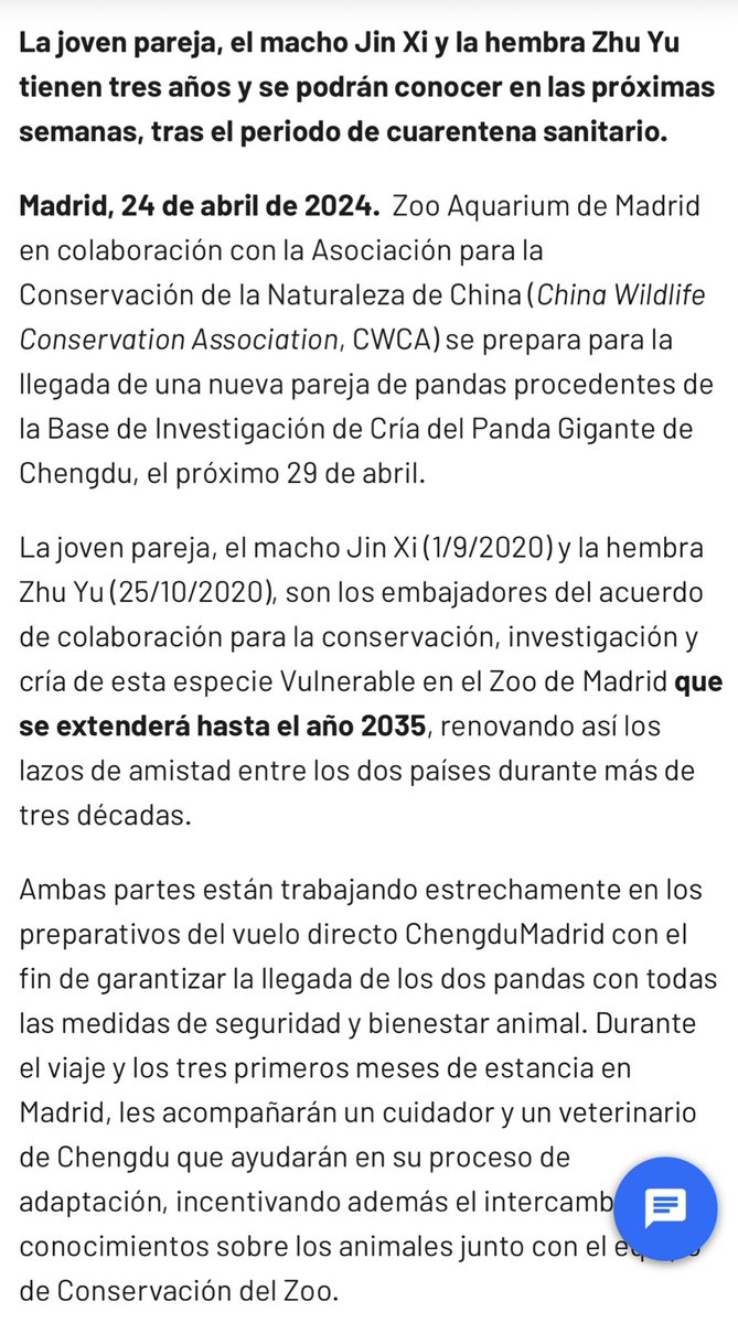 mickeyminnie611's tweet image. #ZooMadrid
#JinXi
#ZhuYu
Scheduled to arrive on April 29th
from Zoo Aquarium Madrid HP