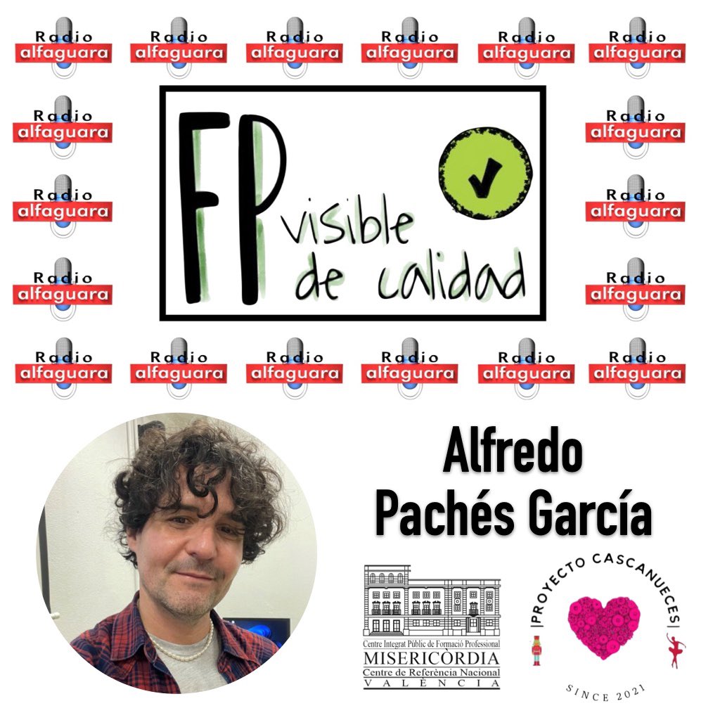 Esta tarde en el programa de <a href="/fpvisible/">FP Visible, FP de calidad</a> en <a href="/radioalfaguara/">Radio Alfaguara</a> hablamos con <a href="/alfredopaches/">Alfredo</a> del <a href="/misericordiacip/">CIPFP Misericordia</a> sobre los proyectos que lleva a cabo en su centro <a href="/GVAeducacio/">GVA Educació</a> 

⏰ 16:30h
📻 107.0 FM
📲 radioalfaguara.com

<a href="/alfredopaches/">Alfredo</a> <a href="/misericordiacip/">CIPFP Misericordia</a>