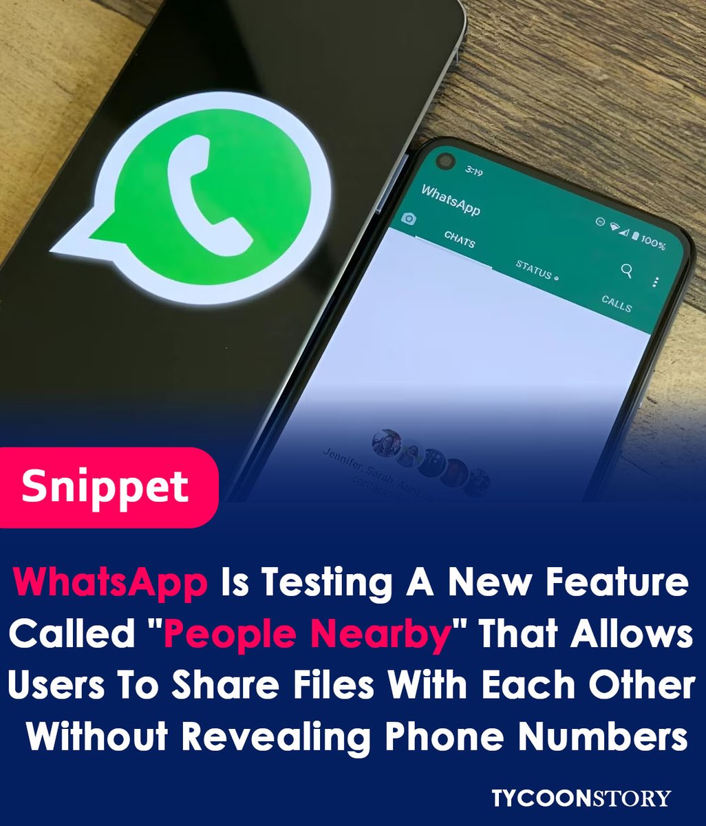 WhatsApp's latest beta version introduces a refined 'People Nearby' function 
#WhatsAppUpdate #userinterface #peoplenearby #betatesting #phoneshare #sharing #files #users #interface #PrivacyProtection #filesharing #endtoendencryption @WhatsApp