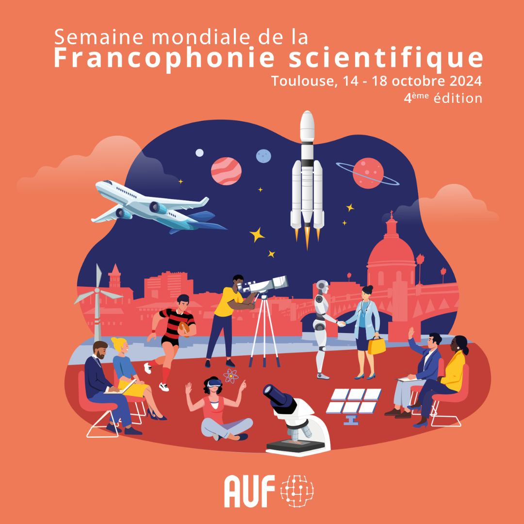 AUF_MoyenO's tweet photo. 📢À vos agendas :
Cette année, la Semaine mondiale de la Francophonie scientifique (#SMFS) se tiendra du 14 au 18 octobre à Toulouse.
✨Cette 4e édition explora la thématique : "La Diplomatie scientifique face aux défis de l'avenir". https://t.co/Yl3vANgvvl