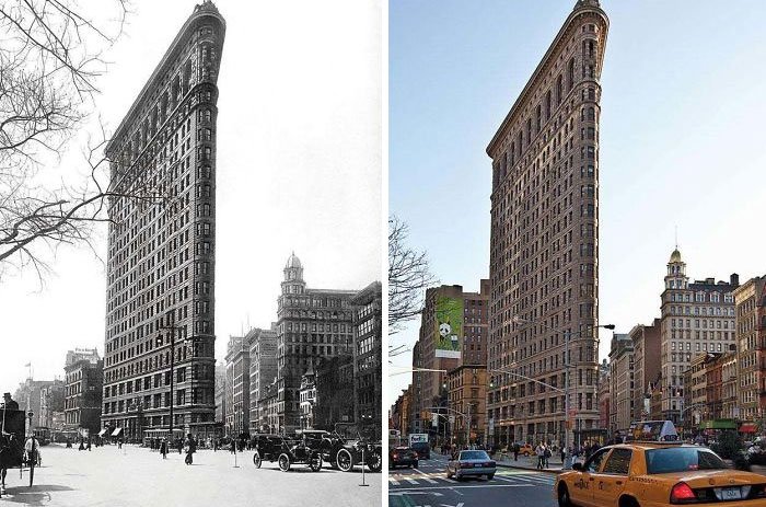 The Flatiron Building, New York (1917 And 2012)