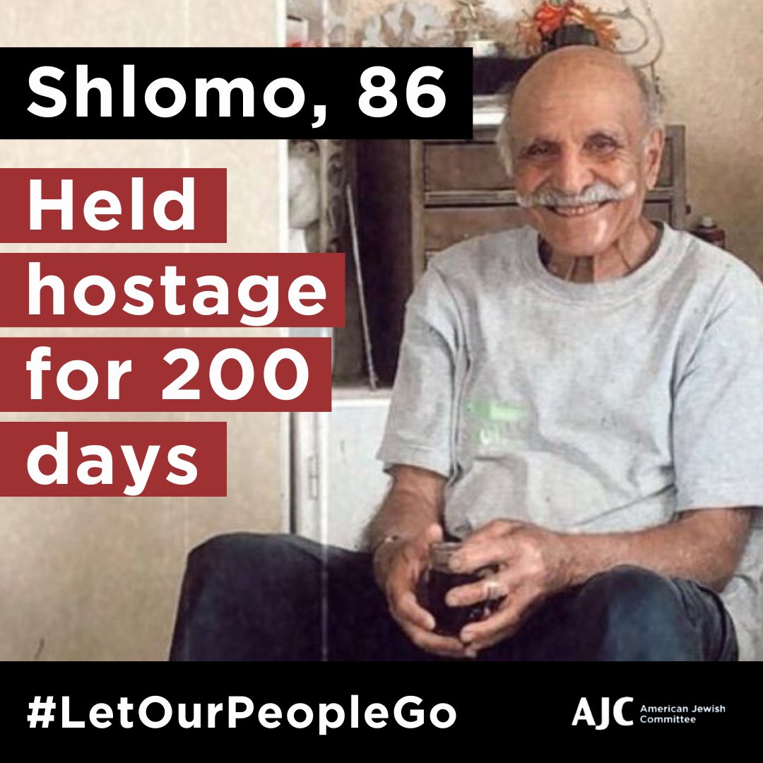 Shlomo Mansour, the oldest of the hostages, turned 86 in Hamas captivity. He survived the Farhud massacre in Iraq in 1941, moved to Israel, and built a life and family on Kibbutz Kissufim. He is a beloved husband of 60 years and a caring grandfather. On October 7, Hamas