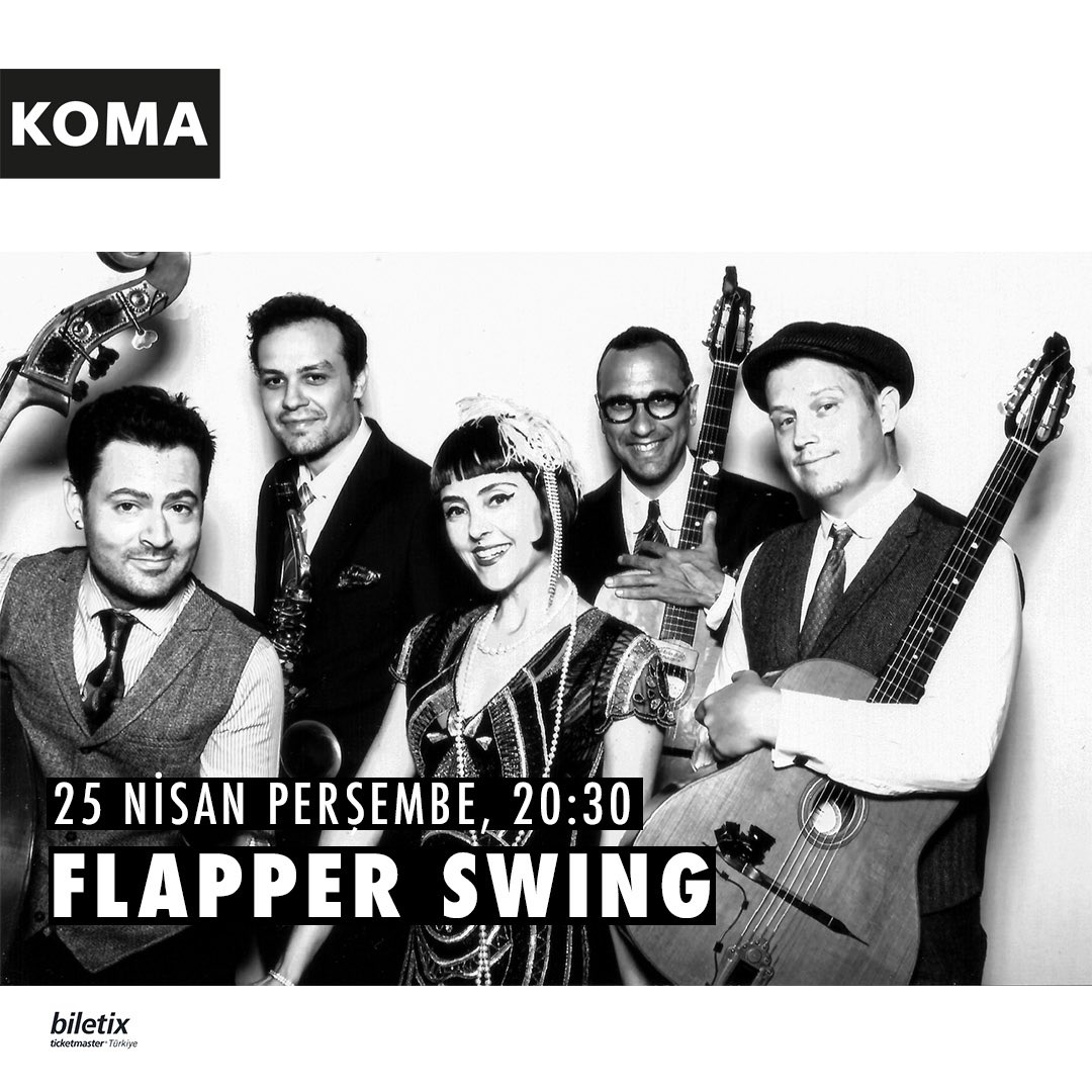 Yarın akşam, yani 25 Nisan Perşembe 20:30’da Kadıköy’ün tam bağımsız güzelliği Koma’da buluşup Flapper Swing kalitesiyle kafaları dağıtalım mı? Neyi kutladığımızı bilmiyorum. Ama bi swing i hakettik. 

biletix.com/etkinlik/3KM03…