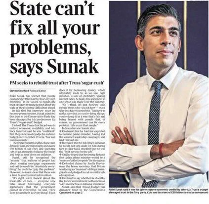 Sunak saying the state can't fix all your problems when they set the level of benefits and pensions, the minimum wage, NHS and rights at work, access to housing and legal representation, they literally can #PMQs