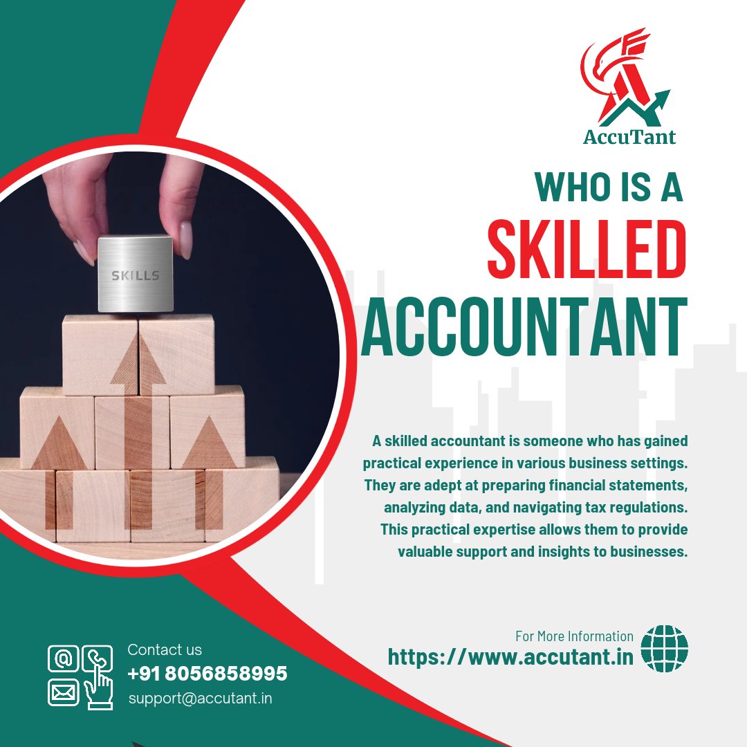 Who is a Skilled Accountant?

A skilled accountant is someone who has gained practical experience in various business settings. 
#AccountingSkills #FinancialAnalysis #TaxExpertise  #PracticalAccounting #AccountingProfession #FinancialReporting #TaxCompliance #AccountingExperience