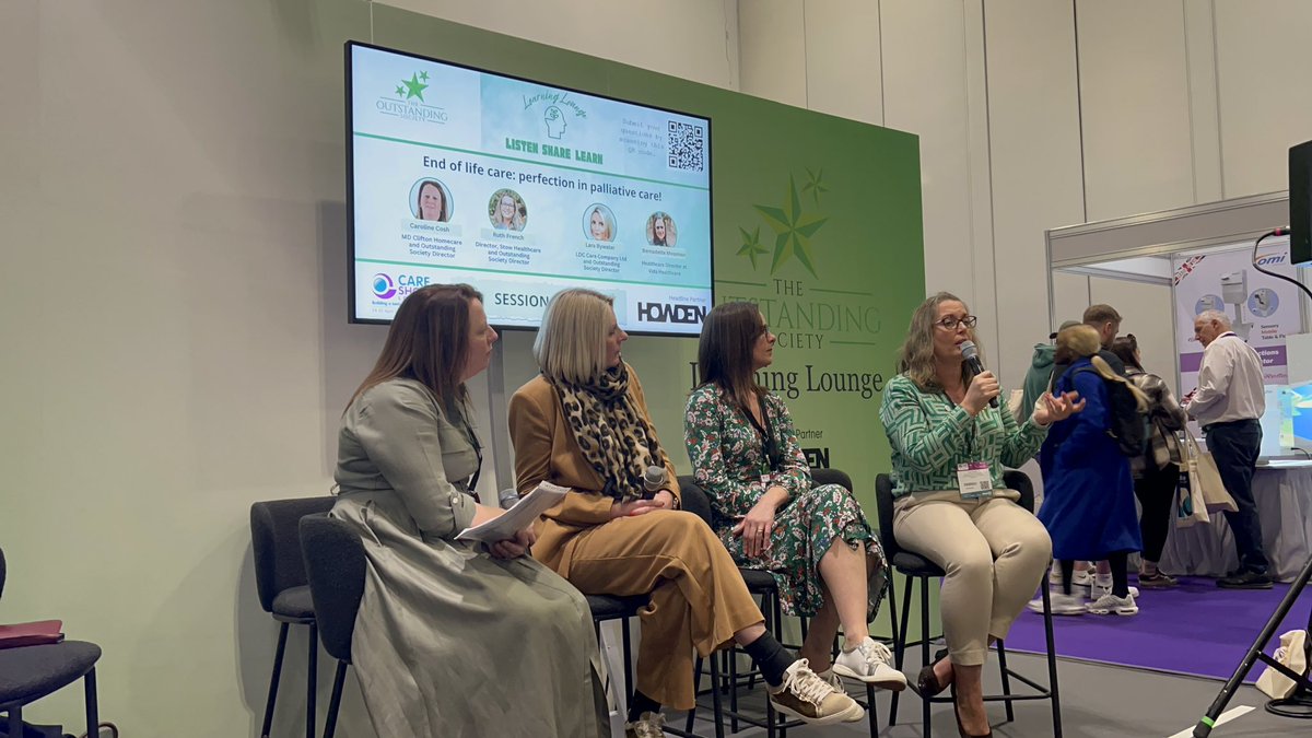 Director, Ruth French is part of the panel Perfection in palliative care” at the @CareShow @OutstandingSCIC Learning Lounge. 

Ruth shares @DyingMatters resources for providers and the success we have had with #Dyingmattersweek in the past.