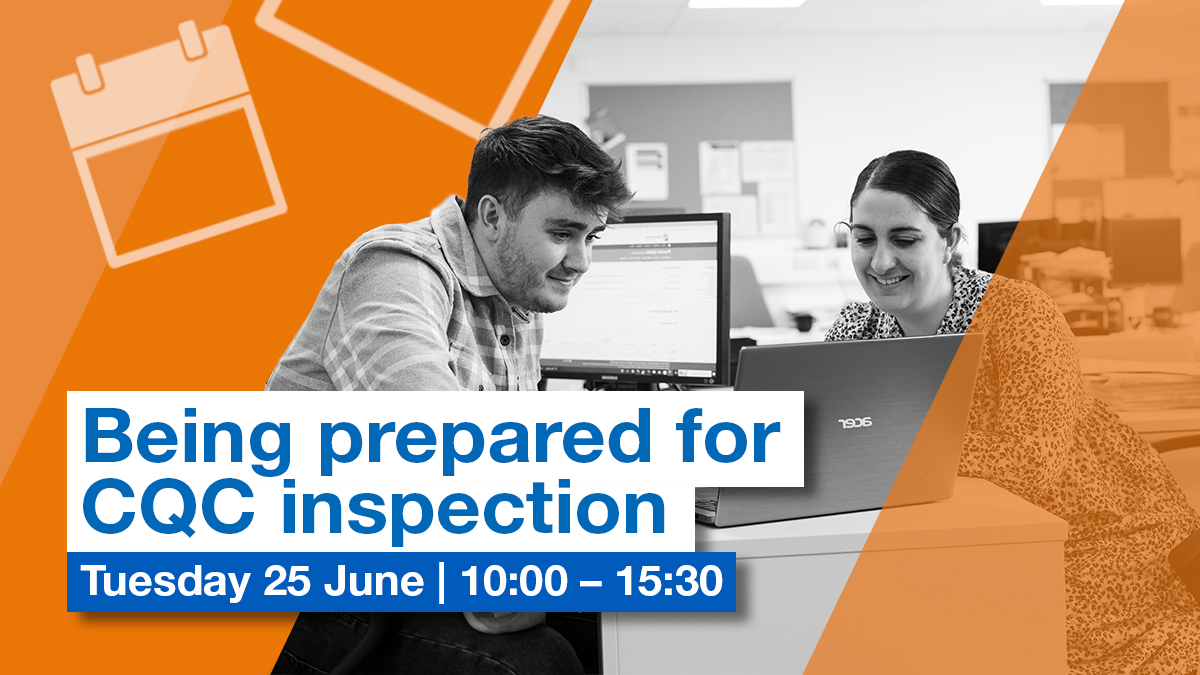 💻 Being prepared for CQC inspection #seminar 📅 Tues 25 June 🕛 10:00 – 15:30 📍Online Learn about the step-by-step ways to be ready to evidence that your service meets CQC expectations to achieve a Good or Outstanding rating. 🔗 bit.ly/3Pcs6rq