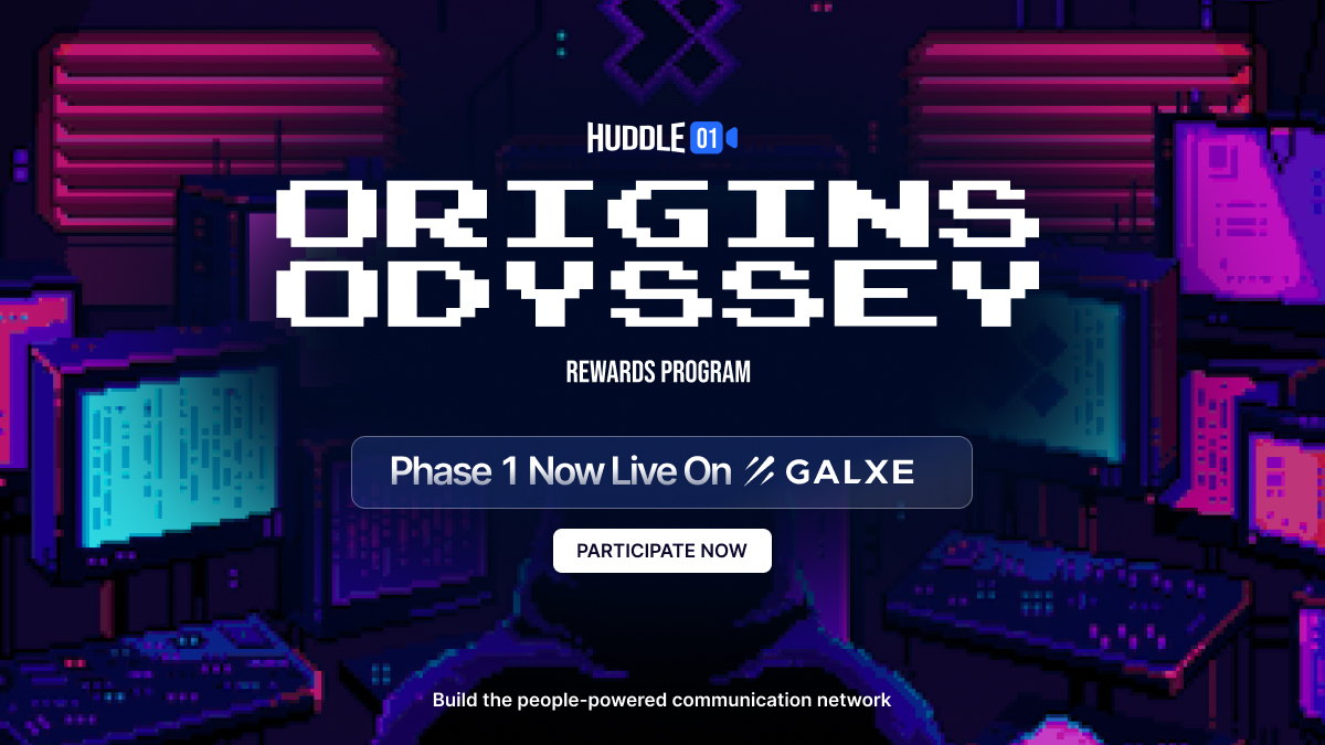 Embark on Huddle01 Origins Odyssey! 🧑‍🚀 🔭 ✨ Discover how @huddle01com, built leveraging #Filecoin, is democratizing real-time communication. Be an early adopter and take part in the Origins Odyssey Reward Program. Phase 1, powered by @Galxe, is underway until May 10!…