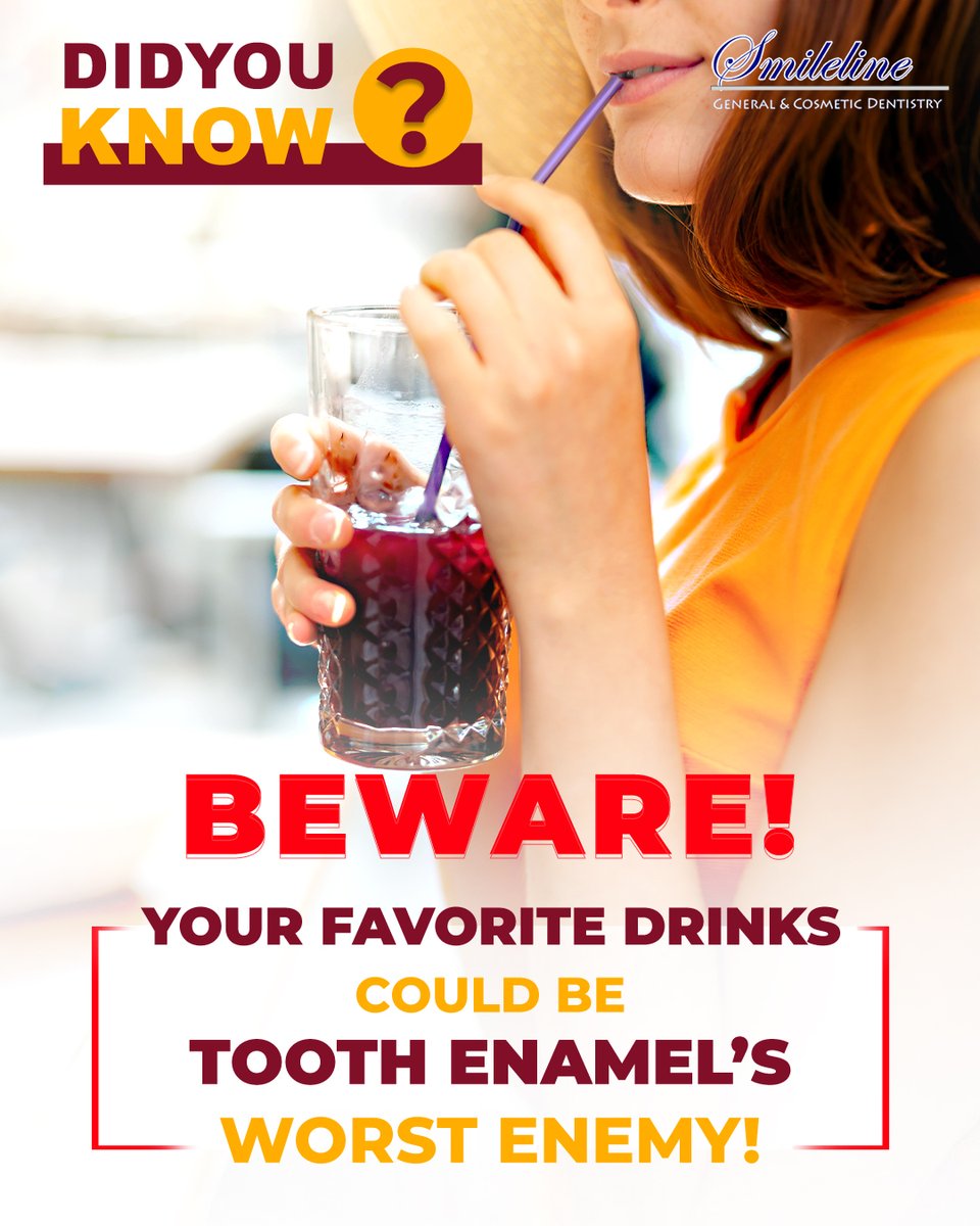 🥤 Beware! Your Favorite Drinks Could Be Tooth Enamel's Worst Enemy! 😬

#didyouknowfacts #facts #dentalfacts #toothenamel