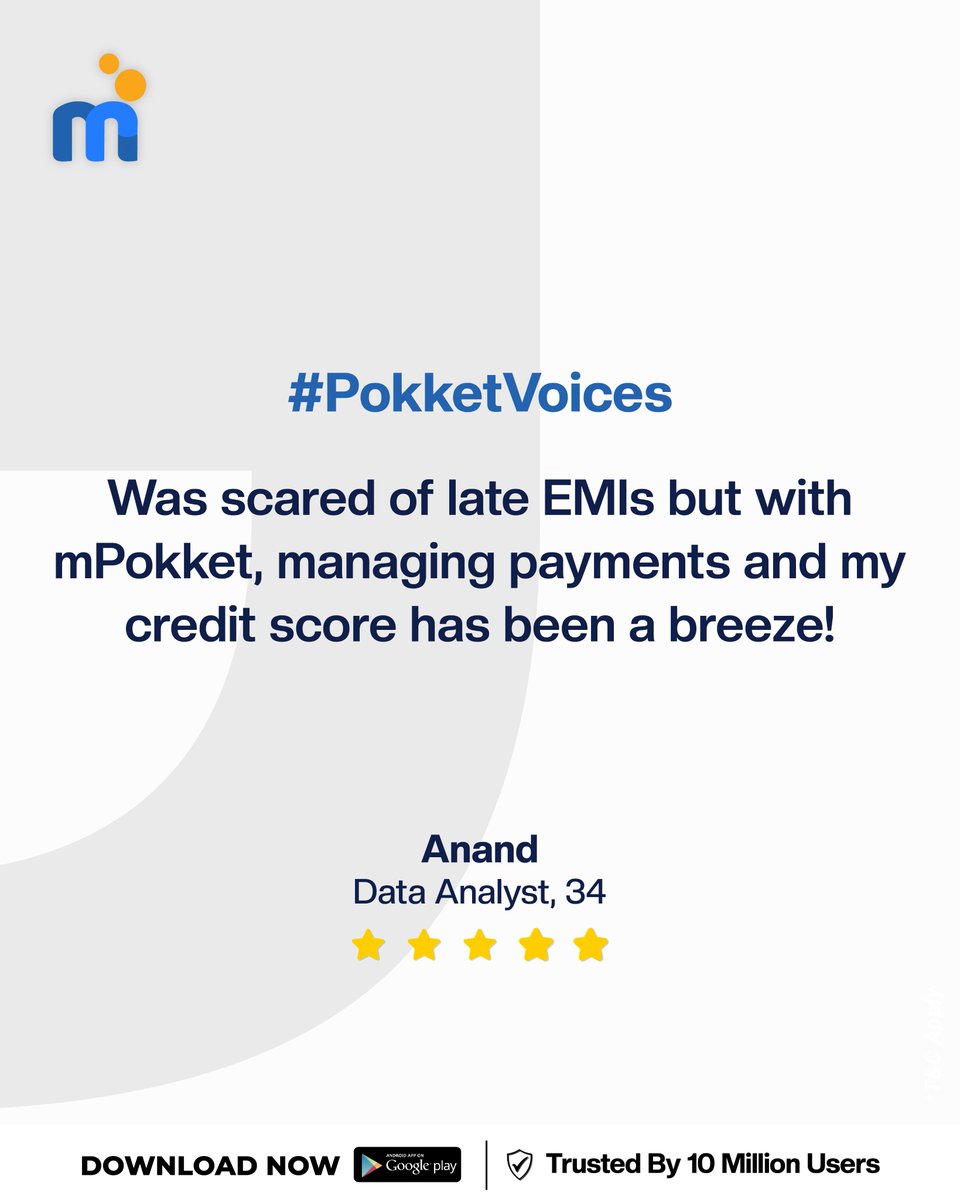 This week in #PokketVoices🌟 we have Anand, a data analytics professional, who with the help of mPokket overcame his fear of EMIs, managing them like a pro and boosted his credit score at the same time too👍 #InstantLoan #CustomerTestimonial #Testimonial #InstantMoney #Fintech