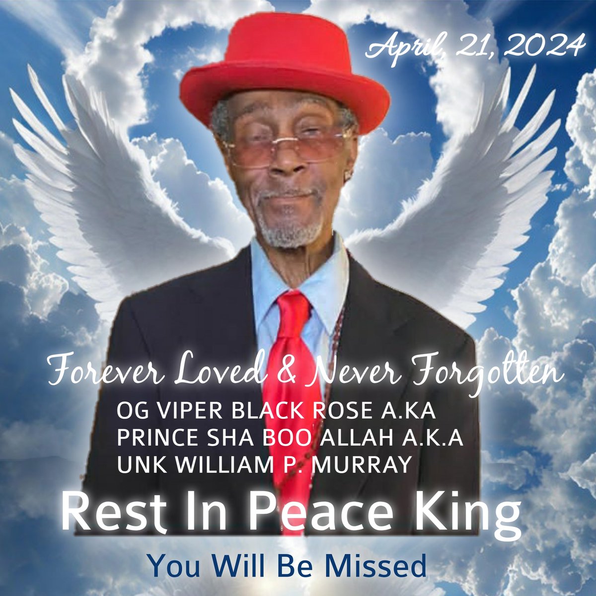 Kusadesigned's tweet photo. WILLIAMS P. MURRAY AKA TRIPLE OG VIPER AKA PRINCE SHA BOO ALLAH AKA UNCLE P. AKA UNK REST IN POWER WE LOVE YOU KING. THE STREETS WILL NEVER BE THE SAME FROM THE SOUTH BRONX TO SOUTH JAMAICA LET THE BELL RING FROM EAST COAST TO WEST COAST WOO WOO. LOVE YOU UNK https://t.co/3LOgk0Eh24