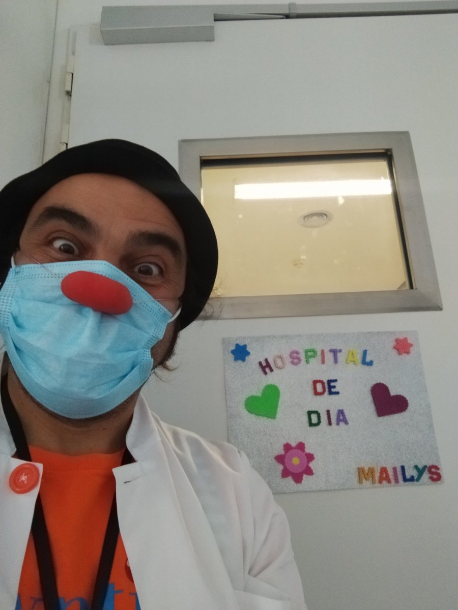 Que alegría, Piltrafilla en el Hospital de día. Con el apoyo de @asoc_galban #clowntigopayasosdehospital