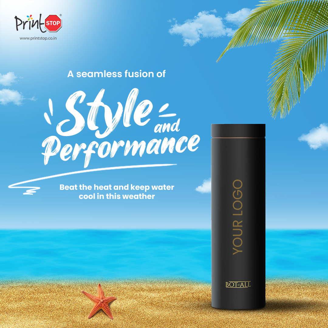 Looking for the perfect water bottle to quench your thirst and maintain a cool temperature for long periods?   
Crafted from high-quality materials, this water bottle is purpose-built to endure the demands of an active lifestyle. 
#PrintStop #custombottle #summer