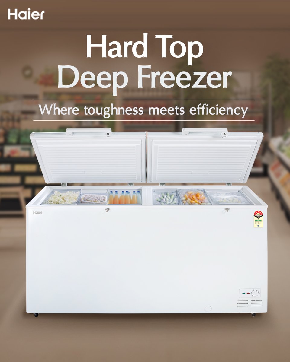 Say goodbye to digging through cluttered freezers! The Hard Top Horizontal Deep Freezer boasts a user-friendly design that prioritizes convenience.

#Haier #MoreCreationMorePossibilities #HardTop #DeepFreezer