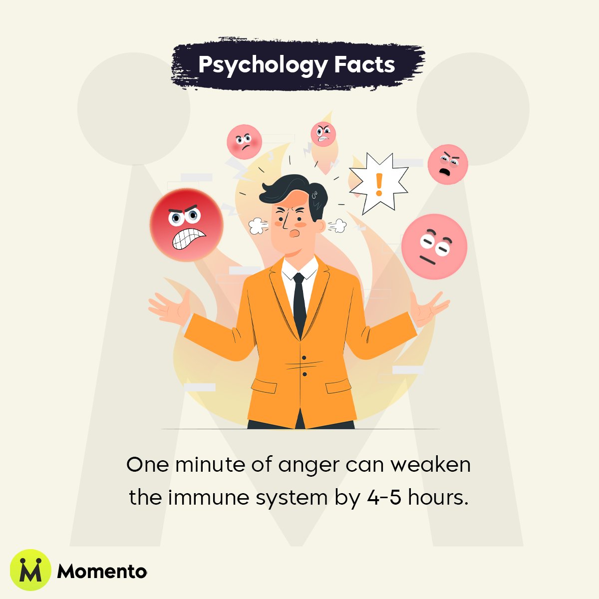 Just one minute of anger can weaken your immune system for 4-5 hours! Take a deep breath and choose peace.

#psychology #psychologyfacts #momento #sharewithmomento #health #angermanagement