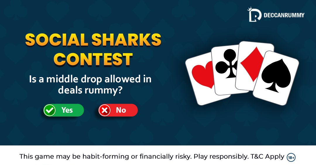 Earn a chance to win free tickets to Social Sharks contest by answering this simple question along with your Deccan Rummy user name.
#Deccanrummy #Socialsharks #RummyQuiz #rummycontest #FreeTicket