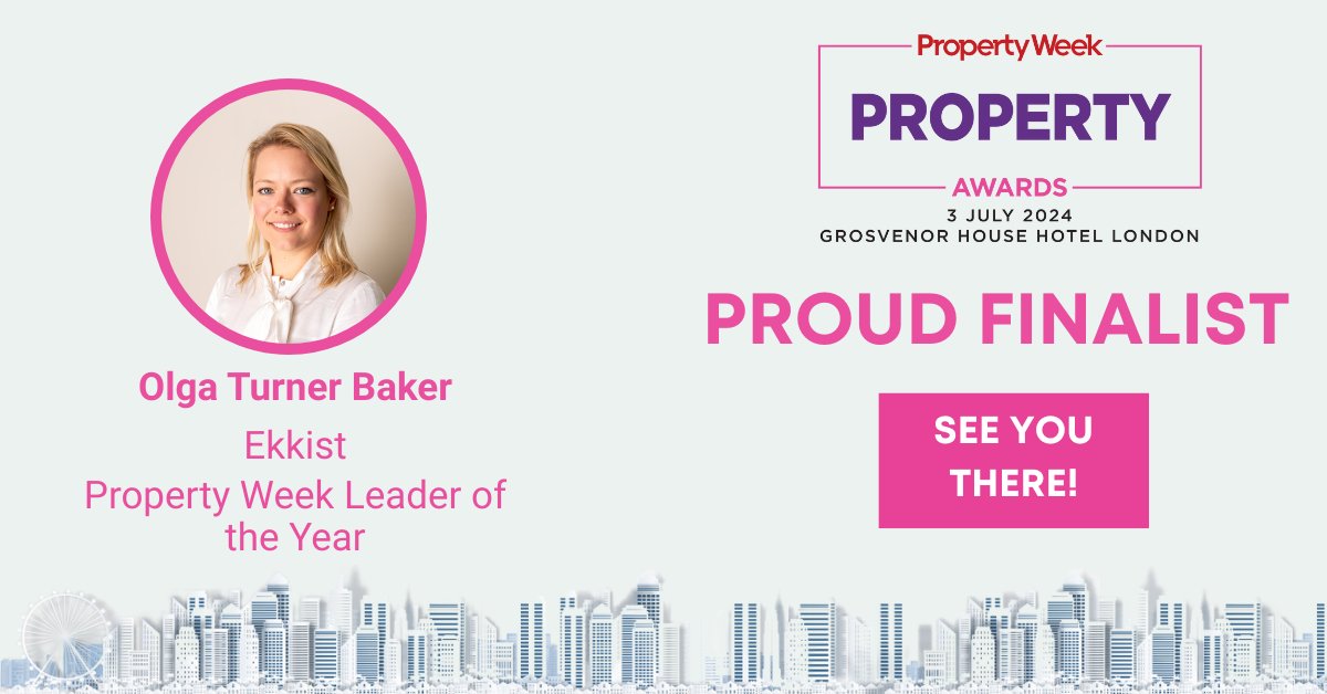 Last week we found out that @Olga_Turner_ has been announced as a finalist for the Leader of the Year Award at @PropertyWeek @PropertyAwards 2024. Congratulations Olga, and fingers crossed for the win! #changingtheindustry #healthybuildingdesign #awardfinalist