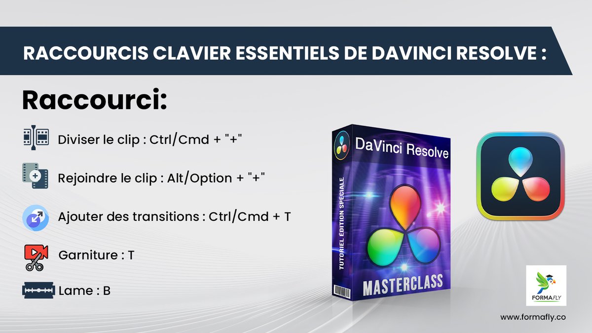 formafly's tweet photo. Maîtrisez vos compétences DaVinci Resolve avec ces raccourcis clavier incontournables ! 🎥✂️

#davinciresolve
#videoeditingtips
#editingshortcuts
#keyboardshortcuts https://t.co/yDwyvxNgME