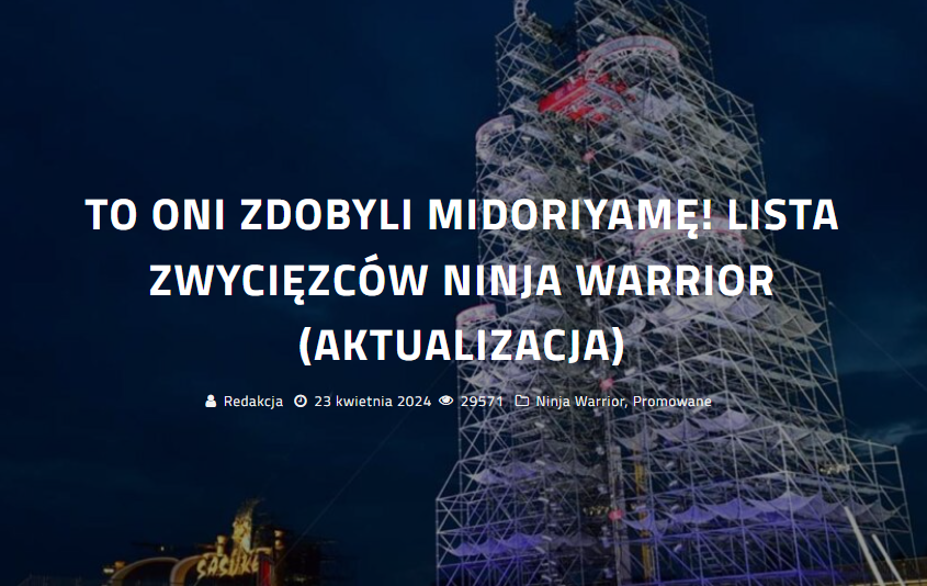 Lista zwycięzców programu Ninja Warrior. Jest na niej pierwszy Polak! 

Zobacz: extremalny.pl/promowane/to-o… 

#NinjaWarrior #TotalVictory #NinjaWarriorPolska