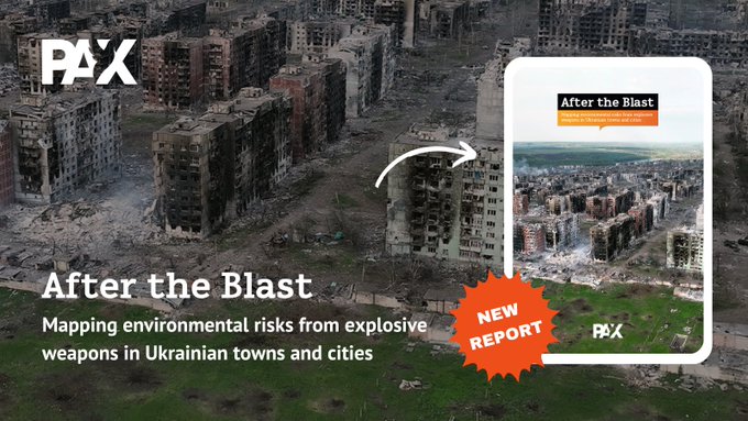 🆕With ongoing shelling and bombing by Russia of urban areas in #Ukraine, a new @PAXforpeace report outlines the reverberating environmental impacts of #explosiveweapons through the lens of six cities and in-depth risk analysis. Here's a thread 1/x🧵 paxforpeace.nl/news/russias-d…