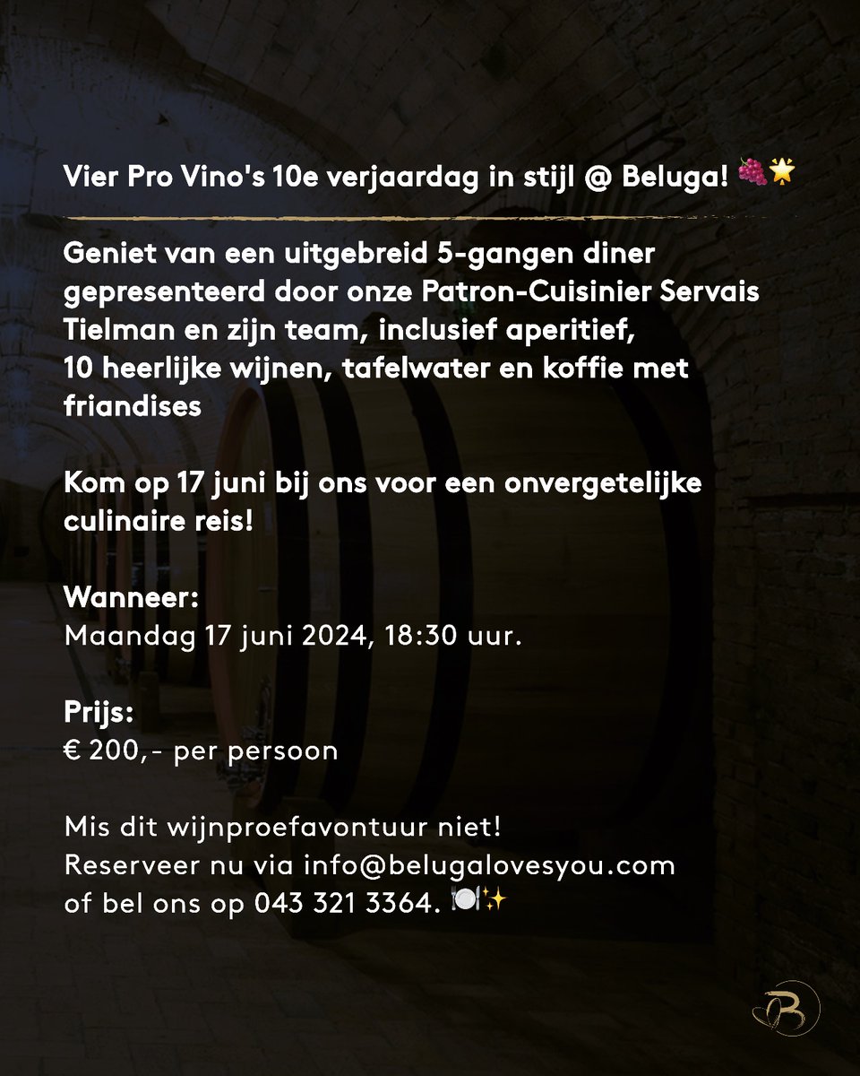 MarkEngelman's tweet photo. Pro Vino's 10e verjaardag vieren in stijl @BelugaLovesYou https://t.co/fbBPewEeZ1