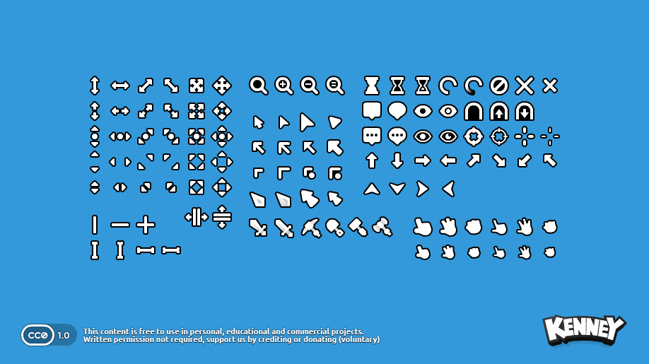 KenneyNL's tweet image. The Cursor Pack is now available! It's a completely free (CC0) package which includes 110+ cursors in both PNG and SVG formats! #gameassets #assetwednesday

kenney.nl/assets/cursor-…

Share with your fellow developers 💜