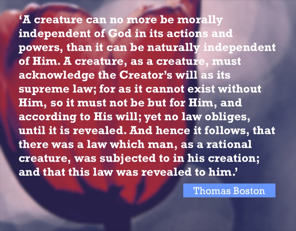 fccscot's tweet photo. ‘A creature can no more be morally independent...#ThomasBoston #OriginalRighteousness #ReformedQuotes https://t.co/nnKivf5ni4