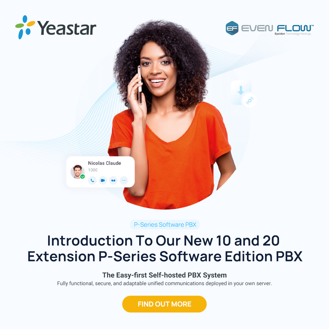 Introduction To Our New 10 and 20 Extension P-Series Software Edition PBX!

Learn more: epsidon.everlytic.net/public/message…

#SelfHosting #BusinessCommunication #UnifiedCommunications