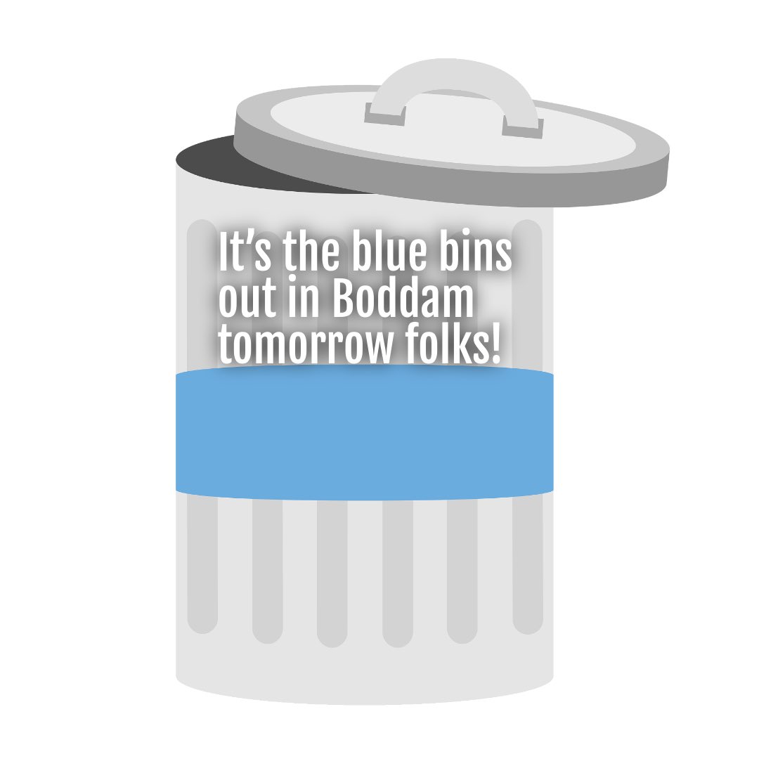 BoddamPhotos's tweet photo. It’s the blue #bins out tomorrow in #Boddam folks! https://t.co/X7FY54WFEX