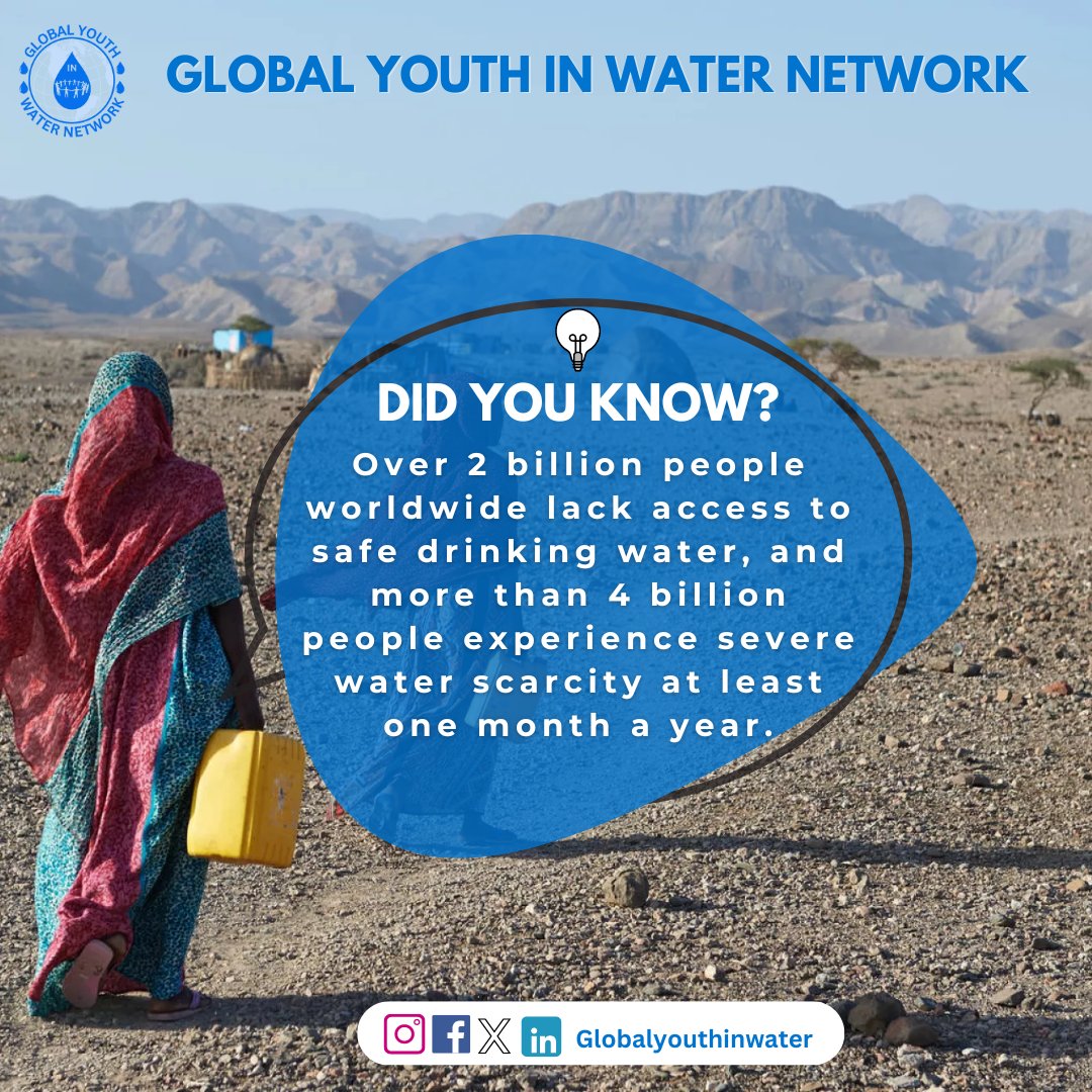 With over 2 billion people worldwide still lacking access to safe drinking water, it's clear we have a global crisis on our hands. Join now to become a member and contribute to a collective agenda aimed at achieving #SDG6.
🔗gywaternetwork.org/become-a-membe…
#waterislife #waterforall #gywn