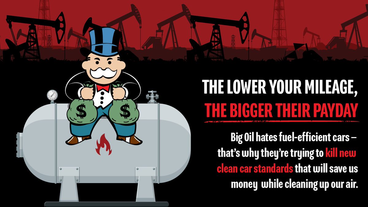 Big Oil will stop at nothing to protect their polluter profits, lying at every opportunity about  #CleanerCars standards. They *want* us to stay addicted to fossil fuels so they can keep lining their pockets. Don't believe the lies and the lying liars who tell them.