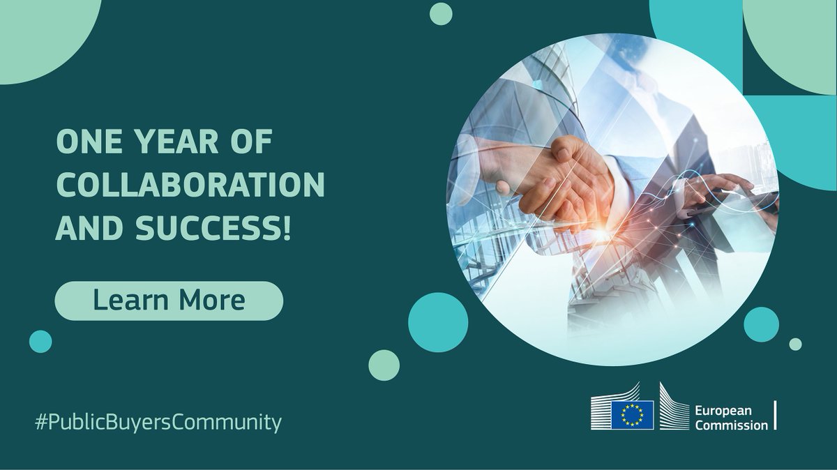 We're celebrating the 1⃣ year anniversary of the #PublicBuyersCommunity Platform! Created by @EU_Commission the PBC is a collaborative space for public procurers across the 🇪🇺 to enhance public purchasing. 🙏 Thank you to all our members! Join us here👉public-buyers-community.ec.europa.eu/about/particip…