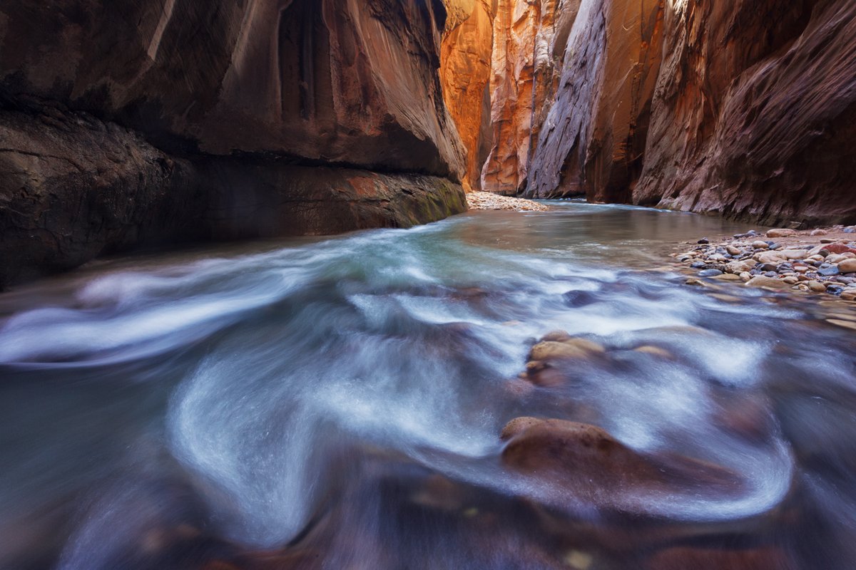 April 20 - 28 is National Park Week, so each day of the week I'll be highlighting a favorite US National Park. 'Wall Street' The Virgin River Narrows, Zion National Park, Utah USA #photography #NationalParkWeek @ZionNPS