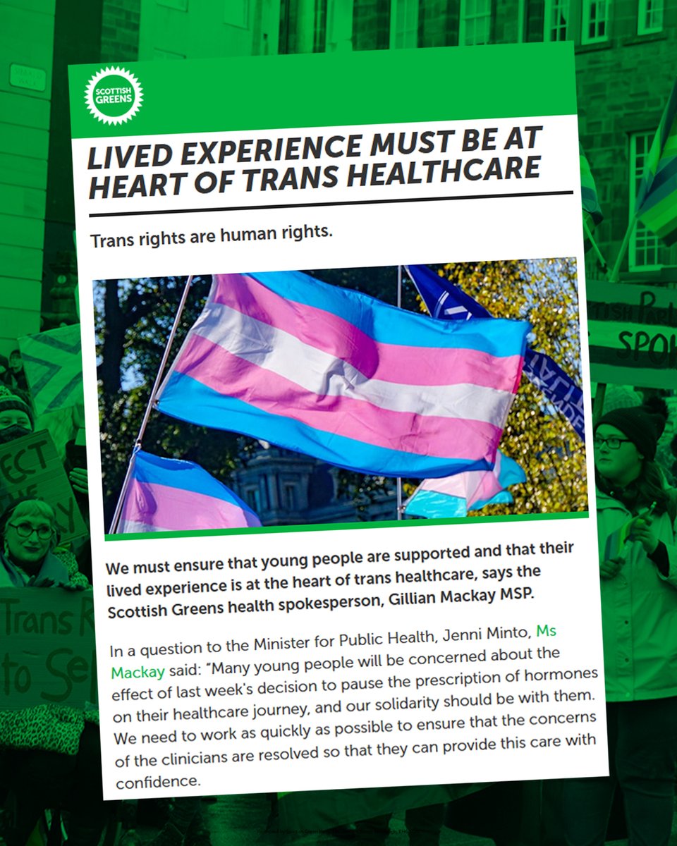 The lived experience of trans people must be at the heart of trans healthcare in Scotland.🏥 #TransRightsAreHumanRights🏳️‍⚧️