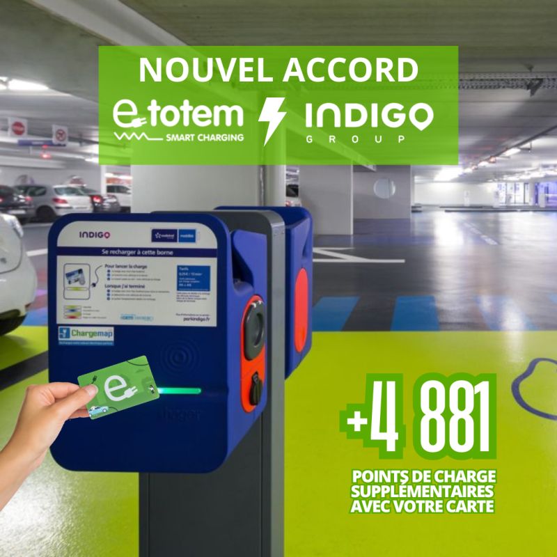 E-TOTEM ⚡ <a href="/GroupIndigo_/">INDIGO Group</a>  

🚀 E-Totem est ravi de vous annoncer son nouvel #AccordDinteropérabilité avec #INDIGO Group
⚡Maintenant compatible avec le #Réseau INDIGO Group, la carte e-Totem vous offre désormais un accès à + de  35 000 points de charge.