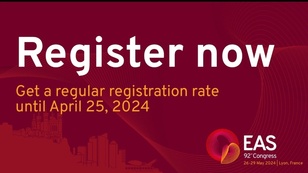 Don't wait until the last minute, if your internet connection unexpectedly cracks down, you'll miss the regular registration rate! Hurry up, you don't want to miss it! @EASCongress #CardioTwitter #CardioEd #Cardiology #lipids #Cholesterol #Atherosclerosis