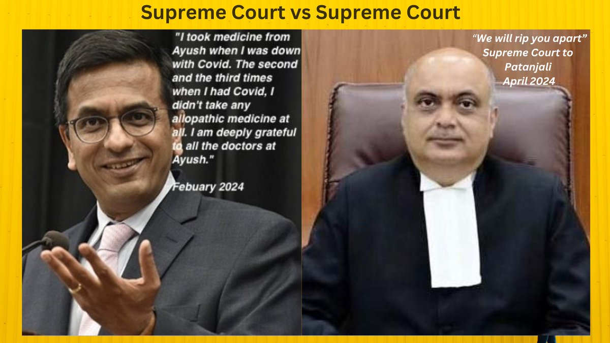 Supreme Court vs Supreme Court?!

@indSupremeCourt @yogrishiramdev @moayush @MoHFW_INDIA 

#SupremeCourtOfIndia