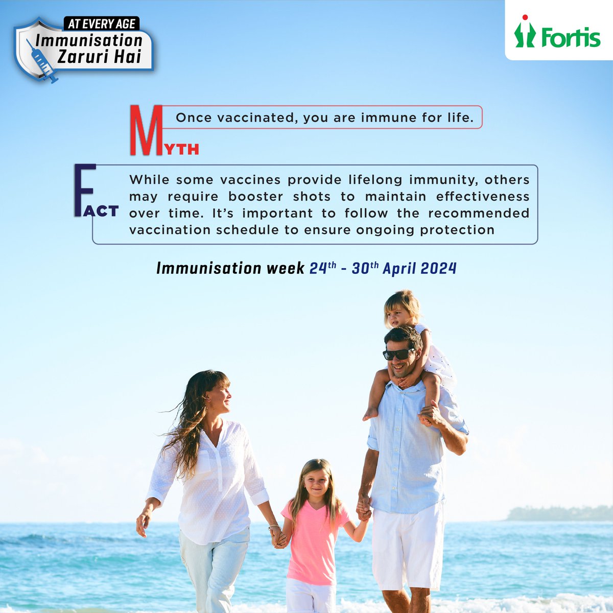 fortis_hospital's tweet photo. Vaccine doses vary as per the disease they target. Follow your doctor’s recommendation and remember this fact the next time you get vaccinated.
Visit https://t.co/VbPXstHGvn to know more.
#ImmunisationWeek #StayHealthy #FortisHealthcare #AtFortisWeCare #ImmunisationZaruriHai https://t.co/U0DYkTRzf8