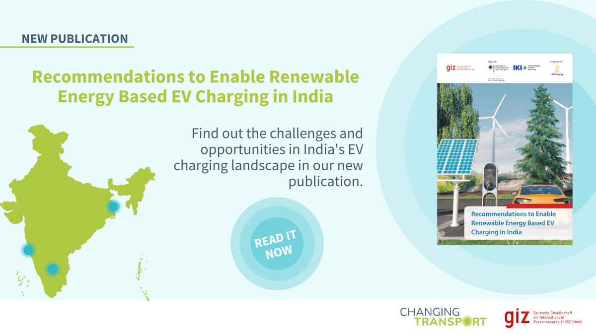 💡 Discover the keys to #sustainablemobility in India in our latest publication! 🔍 Find out recommendations for renewable energy-based EV charging and learn how Bengaluru, Kolkata, and Panaji are leading the way in #decarbonisation. Read more here ➡️ bit.ly/3QeQ3Pi